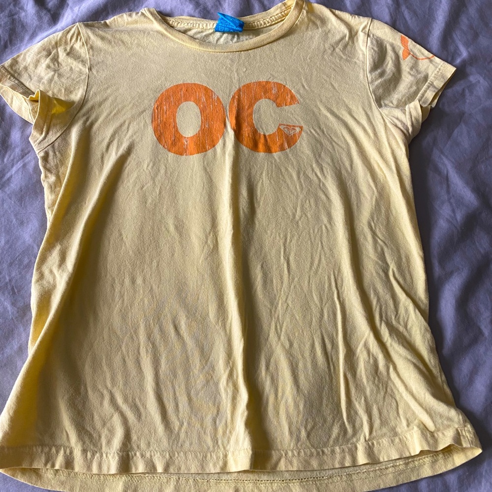Roxy vintage yellow & orange OC t shirt large